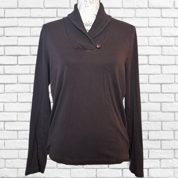 Ralph Lauren Brown Relaxed Long Sleeve Tee - Picture 1 of 5